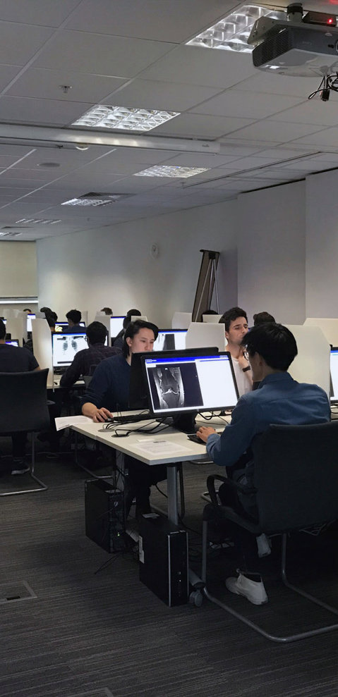 Exam candidates at an exam sitting